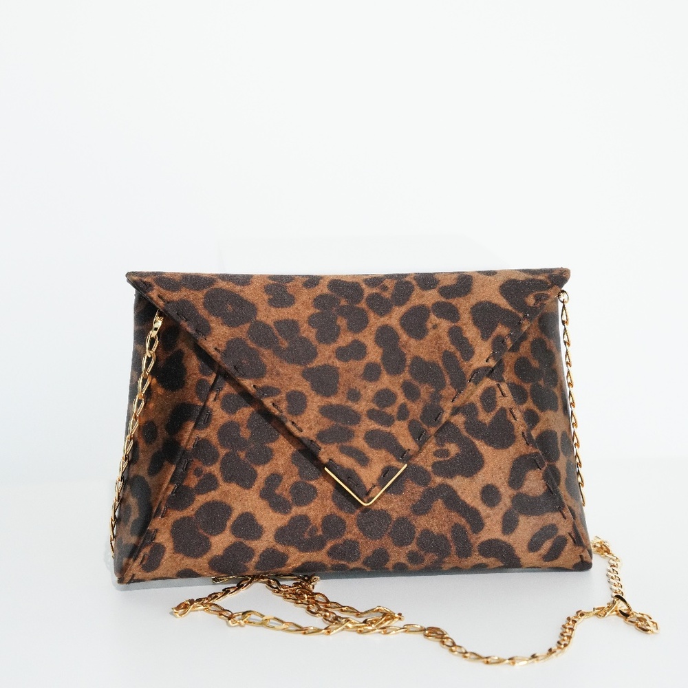 Tyler Ellis Signature Lee Small Leopard Satin Clutch